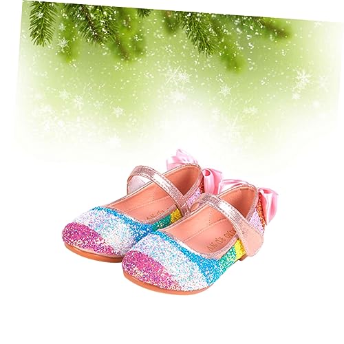 FOMIYES Prinzessinnen Tanzschuhe mit Pailletten Runde Zehen Weiche rutschfeste Sohle Strapazierfähiges PU Material für Ballett und Bauchtanz Rosa von FOMIYES