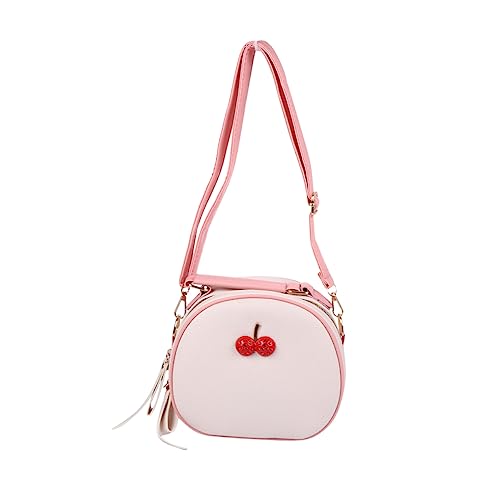 FOMIYES Pu Leder Kirsche Mode Tasche Sommer All Match Student Schulter Messenger Bag Mädchen Geldbörsen Taschen Für Frauen Tote Umhängetasche Für Frau Umhängetaschen Für Frauen Mädchen von FOMIYES