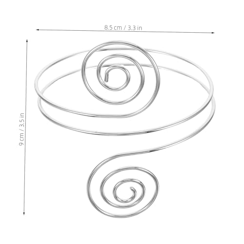 FOMIYES Punk Silber Armreif Damen Spiral Armlet Metalldesign Langlebig Auffällig Modisch für Frauen Oberarm Schmuck von FOMIYES