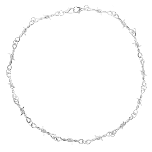 FOMIYES Punk Stachelkette Halskette Metall Ketten Schmuck Gothic Hip Hop Unisex Statement für Männer Jungen Mädchen von FOMIYES