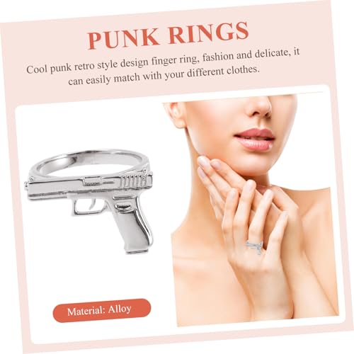 FOMIYES Punk Style Gun design Ring Herren Damen Kompakt und Leicht Langlebiger Legierungsring Modisches Gothic Schmuckaccessoire für Party und Alltag Einzigartiges Statement design in von FOMIYES