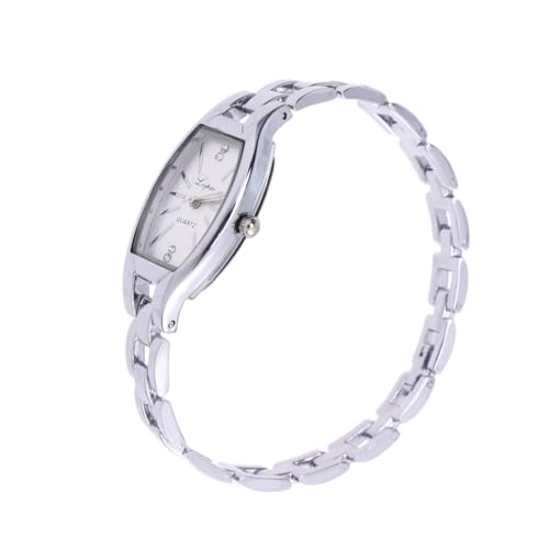 FOMIYES Schlichte Damen-quarzuhr Mit Silberfarbenem Weißen Ziffernblatt Stilvolle Business-Uhr Für Damen Robuste Und Langlebige Armbanduhr Geschenkidee Für Freunde Und Familie Zu von FOMIYES