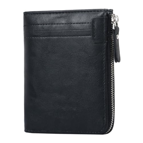 FOMIYES RFID Blockierende Herren Geldbörse Kurz mit Reißverschluss Multifunktionales Kreditkartenetui Großer Stauraum Eleganter Retro Stil für Büro und Alltag Geschenkoption für Männer von FOMIYES