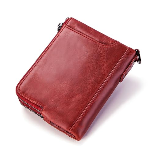 FOMIYES RFID Schutz Herren Portemonnaie Rot Wallet mit Münzfach Kreditkartenetui Multifunktional Kompakt für Alltag und von FOMIYES