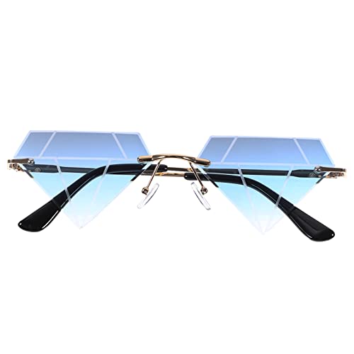 FOMIYES Randlose Damen Sonnenbrille mit Unregelmäßigen Gläsern Blende Nasenpads Komfortabel und Rutschfest Kreative Partybrille für Strand Festival und Alltag Klare Sicht bei Starkem Licht von FOMIYES