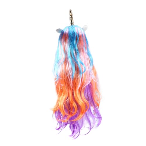 FOMIYES Damenperücke Lockig Party Cosplay Haar-accessoires Für Kinder Teenager Erwachsene Regenbogen-perücke von FOMIYES