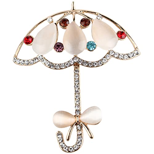 FOMIYES Regenschirm Brosche Anstecknadel für Damen Dekoration mit Glitzerstein für Kleidung Taschen Hüte Schals Hochwertige Langlebig Sicher von FOMIYES