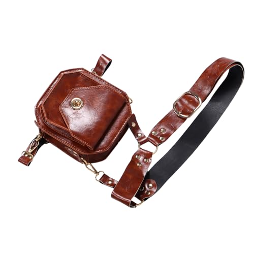 FOMIYES Renaissance Gürtel Tasche Mittelalterliche Viking Bauchtasche PU Gürteltasche Vintage Steampunk Piraten Hüfttasche Damen Cosplay Halloween Accessoire von FOMIYES