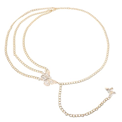 FOMIYES Retro Butterfly Taillenkette Hüftkette Taillenketten Für Badeanzug Kettengürtel Einstellbare Taillenkette Kette Für Taille Taillenkette Für Frauen Golden Aluminiumlegierung von FOMIYES
