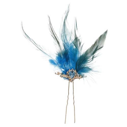 FOMIYES Retro Chinesischer Haarstab mit Blauem Federdesign Langlebiges Legierungs Haarnadel für Langes Haar Leichtes Exotisches Styling für Frauen und Besondere Anlässe von FOMIYES