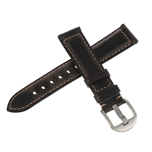 FOMIYES Retro Cowhide Uhrenarmband für Herren Öl Wachs Lederband mit Edelstahlverschluss Verstellbar für Sport von FOMIYES