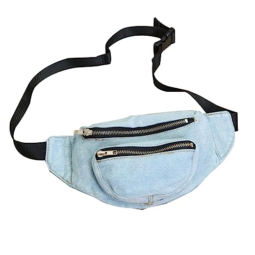 FOMIYES Retro Denim Umhängetasche Damen Gürteltasche Vielseitig Tragbar als Crossbody Bauchtasche und Brusttasche Wasserdichtes Denim Material Mehrere Fächer für Alltag Shopping und von FOMIYES