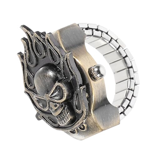 FOMIYES Retro Elektronische Ring Uhr für Herren Damen Elastisches Design Einfach Abzunehmen Modisches Schmuckaccessoire Vielseitig Kombinierbar von FOMIYES