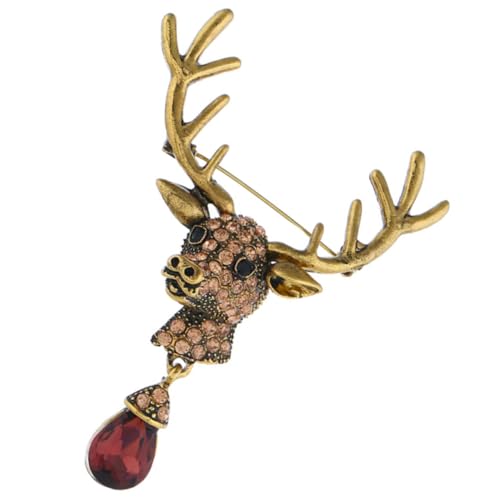 FOMIYES Retro Elk Antlers Brosche Pin Vintage Design Glänzend Haltbar Weihnachts Accessoire für Damen und Herren Kleidung von FOMIYES