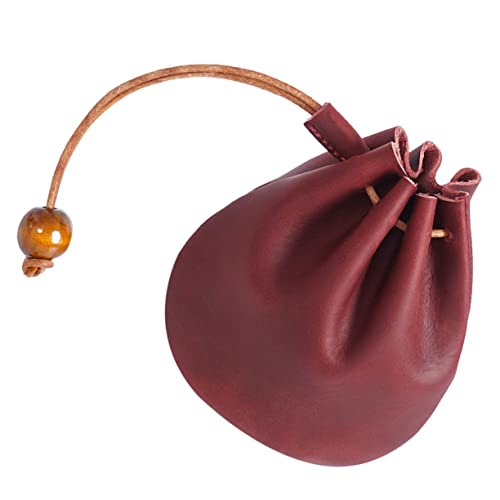 FOMIYES Retro Leder -Aufbewahrungstasche Münzbeutel Mini -Tasche Münze Taschenzubehör Schlüssel Taschen für Frauen Mini-Geldbörse wechselt die Tasche Geldbeutel Rotwein von FOMIYES