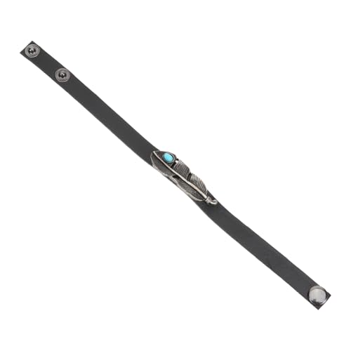 FOMIYES Retro Lederarmband mit Türkisfarbenem Federdesign Verstellbares Unisex Armband für Klassisches Vintage Schmuckstück aus Hochwertigem Material für Alltag und Besondere Anlässe von FOMIYES