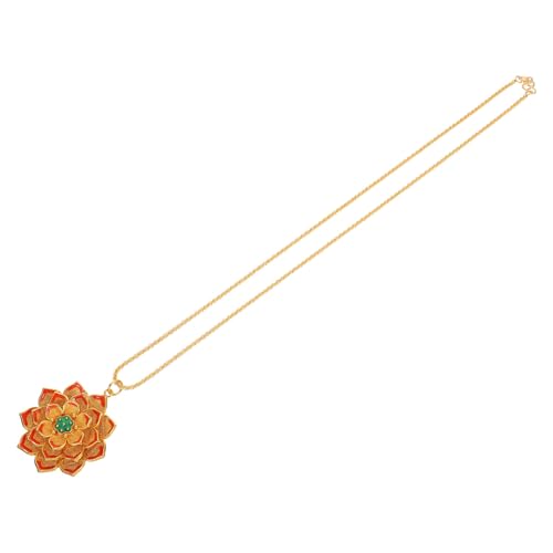 FOMIYES Retro Lotusblumen-Halskette für Frauen, Vintage-Emaille-Blumenkette, Statement-Schmuck für Weihnachten und Geburtstag von FOMIYES