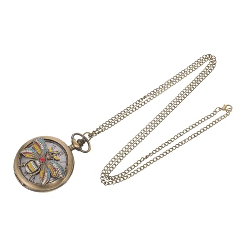 FOMIYES Retro Pocket Watch Halskette Trachtentaschenuhr mit Kette Zifferblatt Taschenuhren Halskette mit Uhrenanhänger Taschenuhren mit Ziffernskala Coole Uhren Legierung von FOMIYES