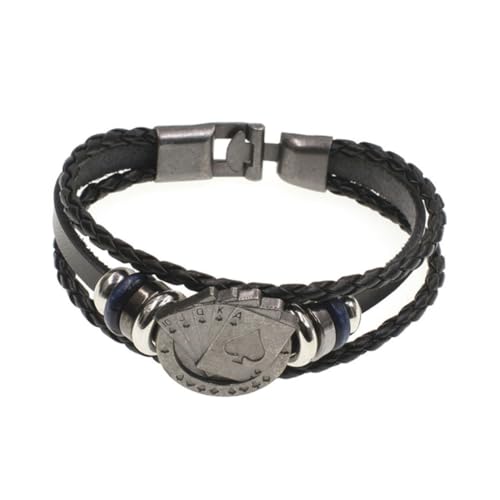 FOMIYES Lustiges Poker-armband Aus Rindsleder Retro-design Mit Dekorelementen Handgefertigt Angenehm Zu Tragen Für Damen Und Herren Geeignet Für Partys Und Alltagsgebrauch von FOMIYES