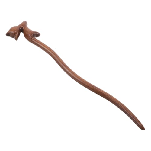 FOMIYES Retro Sandelholz Haarstäbchen mit Schwanzkatze Chinesischer Stil Haarnadel Holz Haaraccessoire für Damen Vintage Haarschmuck für Hochsteckfrisuren von FOMIYES