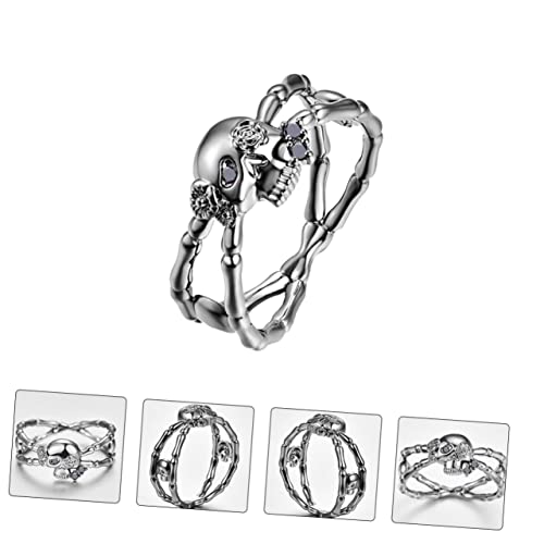 FOMIYES Retro Skull Ring Herren Schmuck Kreativer Fingerring Modischer Accessoire Geschenkidee von FOMIYES