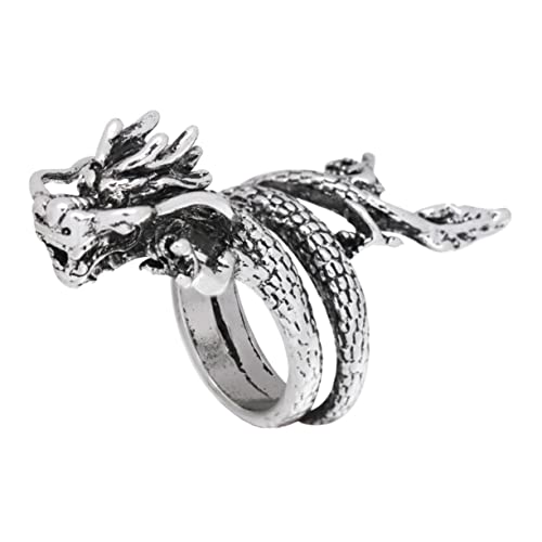 FOMIYES Retro Stil Herren Ring mit Kreativem Drachendesign Modisches Schmuckstück Feine Verarbeitung Glatte Oberfläche Langlebiger Modeschmuck für Besondere Anlässe und Alltag von FOMIYES