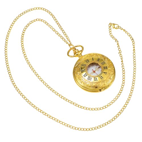 FOMIYES Retro Taschenuhr für Herren und Damen Vintage Goldene Taschenuhr mit Römischen Ziffern und Box Hochwertige Mechanische Uhr für zu Feiertagen und Anlässe von FOMIYES