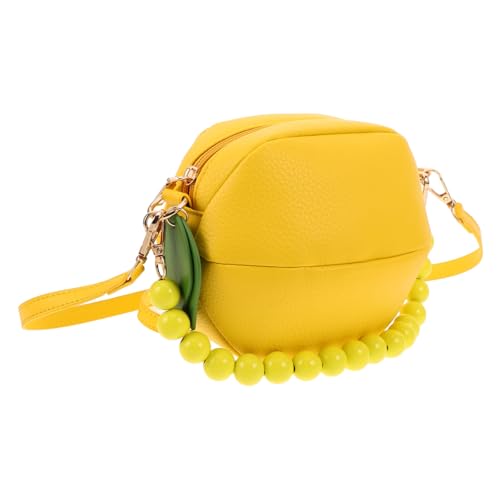 FOMIYES Zitronen Gelbe Handtasche Für Damen Vintage Umhängetasche Mit Seitentasche Aus Strapazierfähigem Pu-material Für Einkaufen Und Reisen von FOMIYES