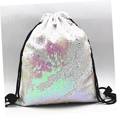 FOMIYES Reversible Polyester Drawstring Backpack mit Pailletten Robuste Kordeltasche für Damen Vielseitiger Sport und Geschenkbeutel Praktische Aufbewahrungstasche für Schmuck und von FOMIYES
