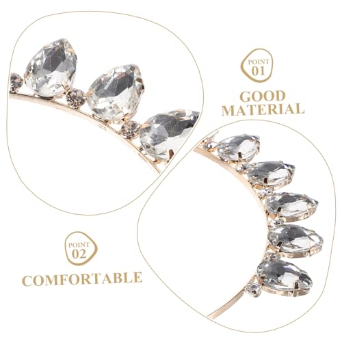 FOMIYES Rhinestone Haarreif Damen Hochzeit Haarschmuck Elastisch Komfortabel Party Haarschmuck für Mädchen und Frauen Weiß von FOMIYES