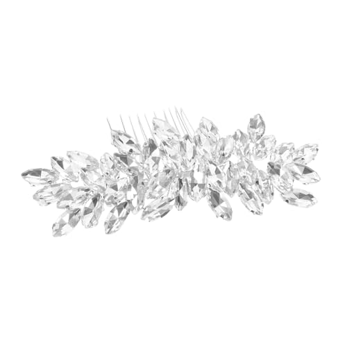 FOMIYES Rhinestone Hochzeit Haarkamm Luxuriöses Brautschmuck mit Glitzernden Kristallen Leichtes Bequemes Haaraccessoire für Braut Brautjungfern und Hochzeitsfeiern Silber von FOMIYES