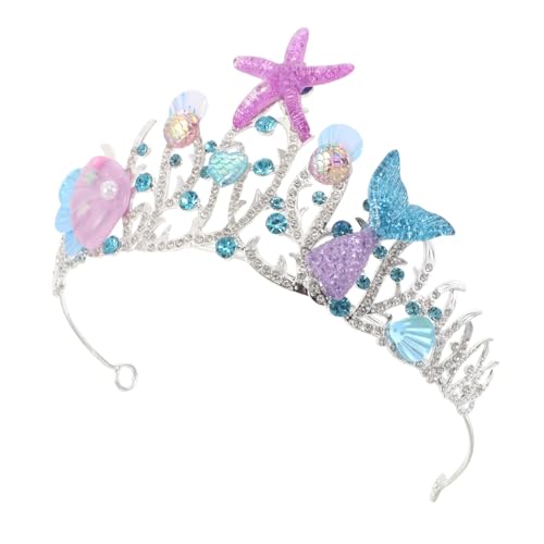 FOMIYES Rhinestone Meerjungfrau Krone mit Seestern und Pailletten Leichter Braut Tiara für Hochzeit Geburtstagsfeier Prinzessin Kostümaccessoire Elegant und Komfortabel Vielseitig von FOMIYES