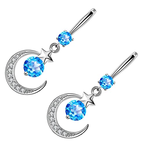 FOMIYES Rhinestone Mond Stern Ohrringe Damen Ohrhänger Eleganter Ohrschmuck Glitzernd Hautfreundlich Für Alltag Party von FOMIYES