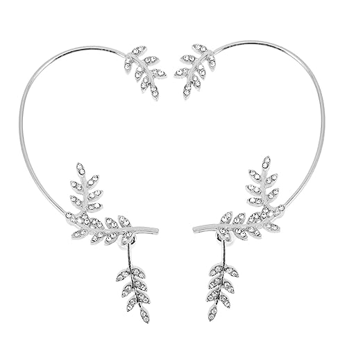 FOMIYES Rhinestone Ohrclip Silberfarbene Ohrklemme Piercing mit Kreativen Designs Ohrschmuck für Mädchen Geeignet für Party Hochzeit Alltag von FOMIYES