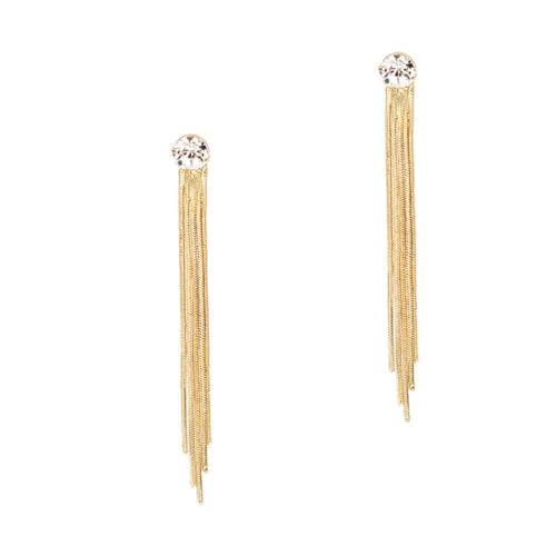 FOMIYES Rhinestone Ohrhänger mit Snake Bone Kette Lange Quasten Ohrringe Modischer Schmuck für Damen Elegant für Party Hochzeit und Alltag von FOMIYES