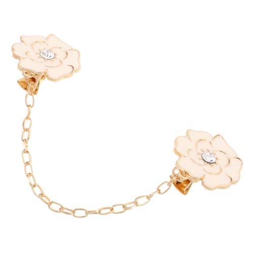 FOMIYES Rhinestone Verzierte Künstlerisch Bemalte Blumenbrosche mit Kettenanhänger Langlebige Legierung Multifunktionaler Schalclip Anstecknadel für Damen Elegantes Kleid und Cardigan von FOMIYES