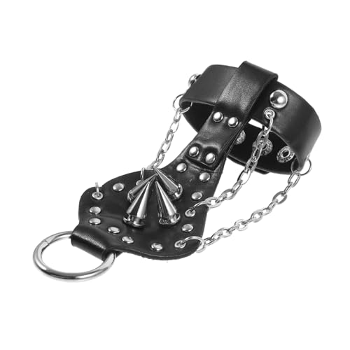 FOMIYES Rindsleder Armband Damen Herren Armbänder Ringe Mit Ketten Punk Ring Armkette Ringarmband Handkette Fingerschmuck Armkette Ring Punkschmuck Handring Punkarmband Metall Schwarz FOMIYES Rindsleder Armband Damen Herren Armbänder Ringe Mit Ketten Punk Ring Armkette Ringarmband Handkette Fingerschmuck Armkette Ring Punkschmuck Handring Punkarmband Metall Schwarz von FOMIYES