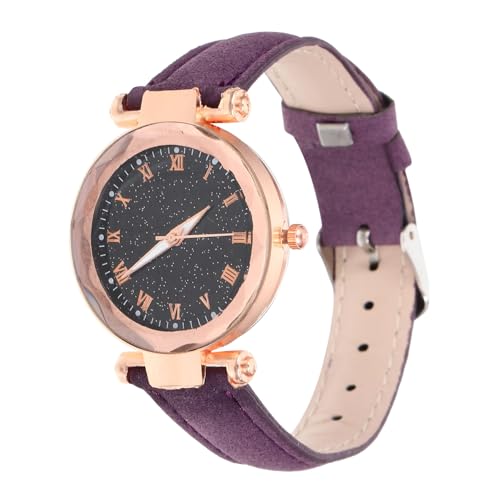 FOMIYES Damenuhr Mit Glas Edelstahl Und Kunstleder Verstellbares Armband Für Frauen Freizeituhren Für Mädchen Stilvolle Armbanduhr von FOMIYES