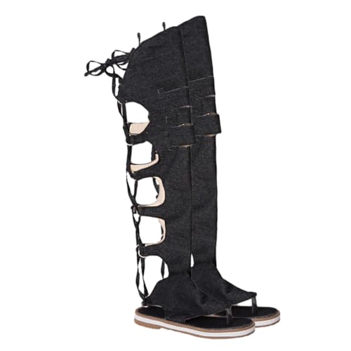 FOMIYES Roman Style Flache Sandalen Damen Sommer Boots mit Rutschfester Sohle Hollowed Out Design Casual Schuhe für Alltag und Freizeit Leichte Bequeme Fußbett Sandalen von FOMIYES