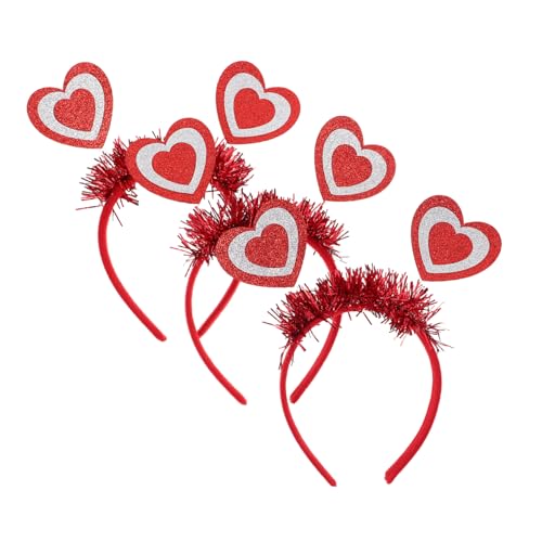 FOMIYES 3-teiliges Herzförmiges Stirnband Für Frauen Kopfschmuck Zum Valentinstag Romantische Haardekoration Leichtes Und Bequemes Modisches Stirnband von FOMIYES
