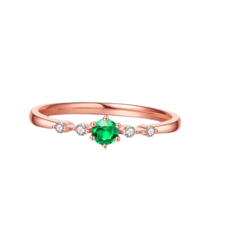 FOMIYES Roségold Vergoldeter Damenring mit Bunten Strasssteinen Langlebiger Dekorativer Modeschmuck Ring Leichter Kupfer Ring für Alltag Party und von FOMIYES