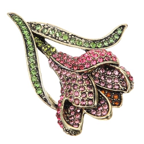 FOMIYES Blumenbrosche Für Damen Stilvolle Rosen-anstecknadel Mit Strass Hochwertige Kleider Hut-dekoration Vielseitige Brosche Für Schals Mäntel Und Anzüge von FOMIYES