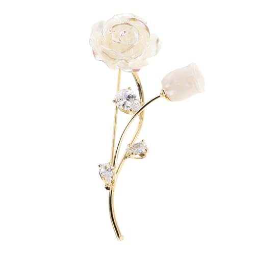 FOMIYES Rosenbrosche mit Zirkonbesatz Anstecknadel für Damen und Herren Leichter Lapel Pin für Hochzeiten Anzüge Kleider Mäntel und Festliche Anlässe von FOMIYES