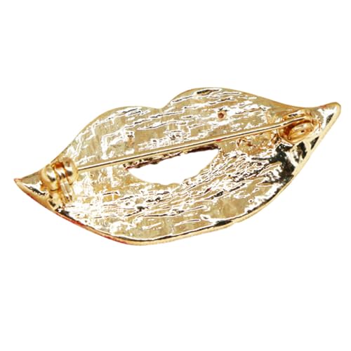 FOMIYES Rote Lippen Brosche mit Strasssteinen Modische Anstecknadel für Damen Vielseitiger Schmuck für Party Anzug Mantel Schal und Festliche Anlässe Elegantes Accessoire für Alltag und von FOMIYES