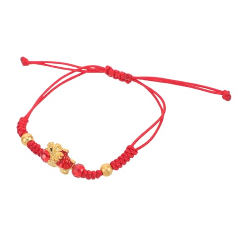 FOMIYES Rotes Geflochtenes Armband mit Verstellbarem Chinesischem Drachen Charm Leichtes Glücksarmband für Frauen und Männer Handgefertigtes Seilarmband für Alltag und Besondere Anlässe von FOMIYES