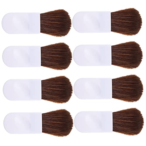 FOMIYES 8-teiliges Mini-rougepinsel-set Für Das Gesicht Make-up-pinsel-set in Reisegröße Weißer Griff Braunes Haar Runder Rouge-make-up-pinsel Für Frauen von FOMIYES