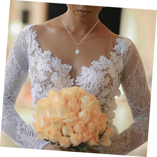FOMIYES Rückenkette Silber mit Glitzer Anhänger Lange Elegante Damen Halskette für Hochzeit Party Abschlussball Modischer Körperschmuck für Rückenfreie Kleider von FOMIYES