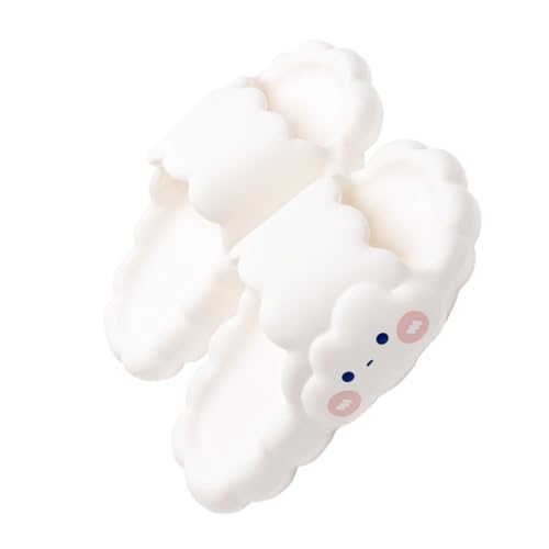 FOMIYES Rutsch Damen Badeschuhe mit Wolkenmuster Leichte PVC Sohle Rutschfest und Abriebfest Geeignet für Bad Balkon Wohnzimmer und Schwimmbad Komfortable Sommerschlappen von FOMIYES