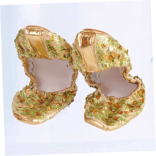 FOMIYES Rutsch Tanzschuhe Damen Gold Glitzer Rundsohle Lateinische Tanz Accessoires S Flexible Schmerzlindernd Für Ballett Yoga von FOMIYES