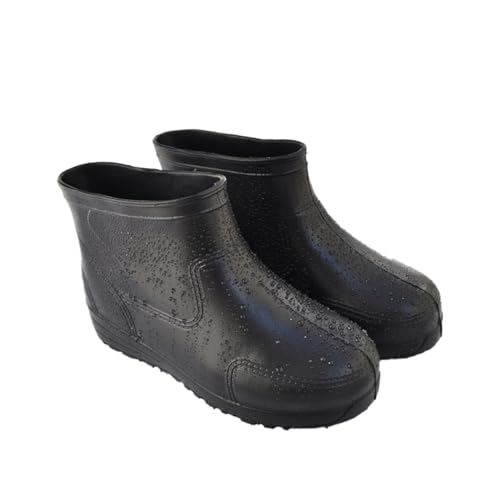 FOMIYES Rutschfeste Abriebfeste Regenstiefel mit Dickem Absatz und Niedrigem Schaft Säure und Alkalibeständig Komfortable Runde Zehenpartie Verschleißfeste Sohle für Stabilen Halt bei von FOMIYES